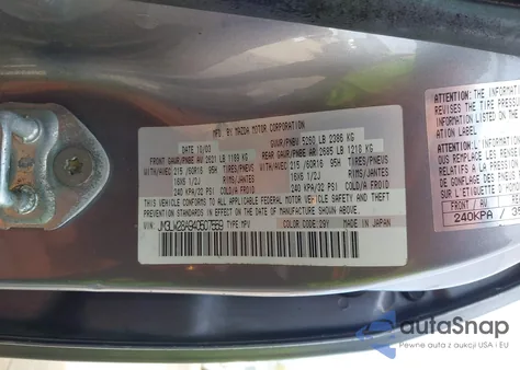 2004 Mazda Mpv Lx z USA, uszkodzony, nr VIN JM3LW28A940507559